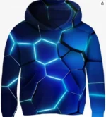 Fanient Bluza z kapturem z nadrukiem 3D dla chłopców i dziewcząt 5-6 lat 3