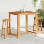 vidaXL Stołki barowe, 76cm, 2 szt., lite drewno akacjowe 11