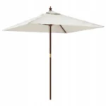 VidaXL Parasol ogrodowy na drewnianym słupku, piaskowy, 198x198x231 cm