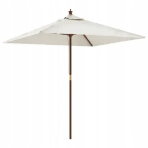 VidaXL Parasol ogrodowy na drewnianym słupku, piaskowy, 198x198x231 cm