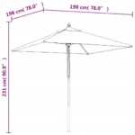 VidaXL Parasol ogrodowy na drewnianym słupku, piaskowy, 198x198x231 cm 7