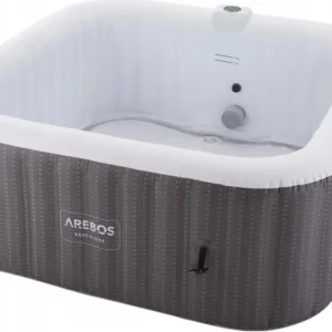 Basen z hydromasażem nadmuchiwany kwadratowy Arebos 910L, 6 osobowe jacuzzi