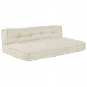 VidaXL Poduszka do sofy paletowej 2 pcs kremowy 120 x 80 x 38 cm