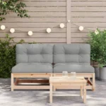 vidaXL Sofa ogrodowa bez podłokietników, kanapa z poduszkami, 2 el., sosna 3