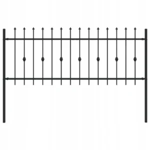 vidaXL Ogrodzenie z kolcami Asten Czarny 200 x 130 cm, jedno pole 2
