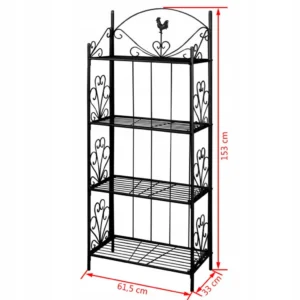 Kwietnik VidaXL 153 cm metal czarny 2