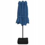 VidaXL Podwójny parasol ogrodowy z LED, niebieski, 449x265 cm 7