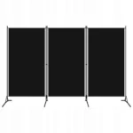VidaXL Parawan 3-panelowy, czarny, 260 x 180 cm 3