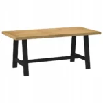 VidaXL Stół prostokątny jadalniany do salonu 180 x 90 x 75cm czarne nogi