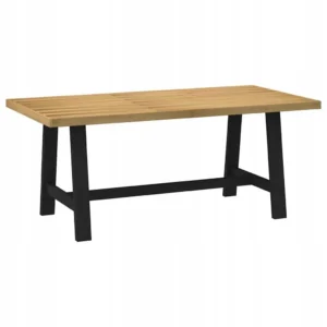 VidaXL Stół prostokątny jadalniany do salonu 180 x 90 x 75cm czarne nogi