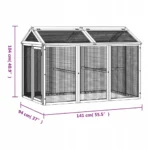 VidaXL WYBIEG Dla Zwierząt 141x94x104 cm, lite drewno sosnowe, Mokka 4