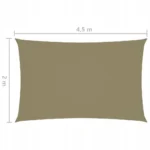 VidaXL Prostokątny żagiel ogrodowy, tkanina Oxford, 2x4,5 m, beżowy 5