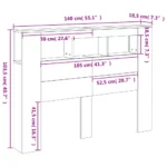 VidaXL Wezgłowie łóżka z LED, białe, 140x18,5x103,5 cm 11