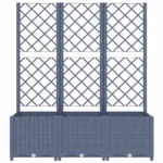 VidaXL Donica ogrodowa z kratką, niebieskoszara, 120x40x136 cm, PP 2