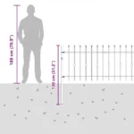 vidaXL Ogrodzenie z kolcami Asten Czarny 200 x 130 cm, jedno pole 8