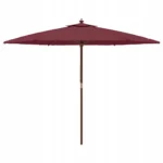 vidaXL Parasol ogrodowy na drewnianym słupku, bordowy, 299x240 cm 4