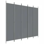 vidaXL Parawan 5-panelowy, antracytowy, 250x220 cm, tkanina