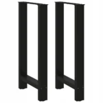 Nogi do stolika kawowego, czarne, 2 szt., 40x(90-91) cm, stal