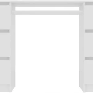 Biurko prostokątne VidaXL 140 cm białe 2