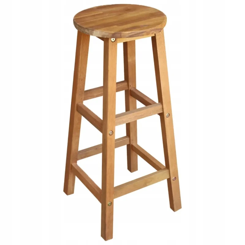 vidaXL Stołki barowe, 76cm, 2 szt., lite drewno akacjowe 2