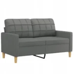 VidaXL Kanapa, Sofa 2-osobowa, ciemnoszara, 120 cm, tapicerowana tkaniną
