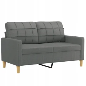 VidaXL Kanapa, Sofa 2-osobowa, ciemnoszara, 120 cm, tapicerowana tkaniną