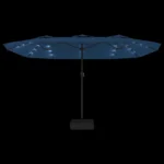 VidaXL Podwójny parasol ogrodowy z LED, niebieski, 449x265 cm 6