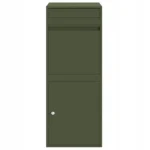 VidaXL SKRZYNKA NA PRZESYŁKI Z DRZWIAMI OLIWKOWY 41X38X103CM STAL 2