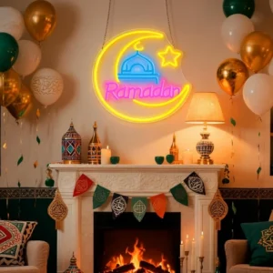 Neonowy znak LED na uroczystość ramadan lampa ścienna na festiwal islamski 2