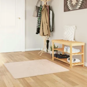 VidaXL DYWAN KREMOWY 100X100CM POLIESTER I PVC