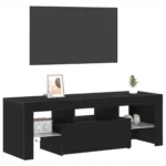 VidaXL Szafka RTV z podświetleniem LED, czarny dąb, 120x35x40 cm 3