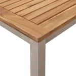vidaXL Stół tarasowy, jadalny 180x90x75 cm Drewno Teakowe i Stal Nierdzewna 7