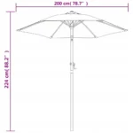 Parasol klasyczny VidaXL szary 200 x 224 cm 14