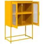 VidaXL Komoda wysoka Musztardowo-żółta 68x39x107 cm Stal 6