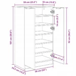 Szafka na buty VidaXL 811439 biała 59x35x100,5 cm 10