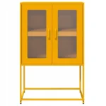 VidaXL Komoda wysoka Musztardowo-żółta 68x39x107 cm Stal 5