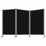 VidaXL Parawan 3-panelowy, czarny, 260 x 180 cm