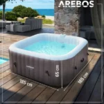 Basen z hydromasażem nadmuchiwany kwadratowy Arebos 910L, 6 osobowe jacuzzi 9