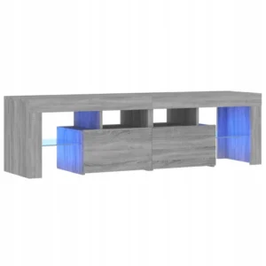 VidaXL Szafka TV z oświetleniem LED, szary dąb sonoma, 140x36,5x40 cm