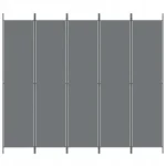 vidaXL Parawan 5-panelowy, antracytowy, 250x220 cm, tkanina 3