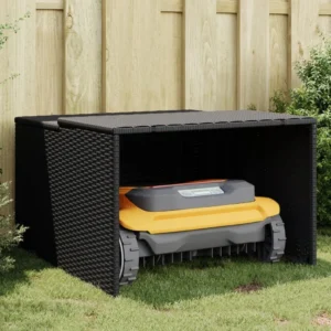 Osłona do kosiarki robotycznej czarna rattan PE 86x90x52/57 cm 2