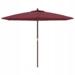 vidaXL Parasol ogrodowy na drewnianym słupku, bordowy, 299x240 cm 3