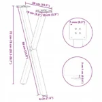 NOGI DO STOŁU JADALNEGO 2 SZT. CZARNE 50X(72-73)CM STAL 10