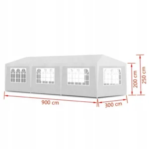 vidaXL Namiot imprezowy, 3 x 9 m, biały, NIEKOMPLETNY, PATRZ OPIS! 2