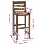 Hokery VidaXL 245800 lite drewno z odzysku 40x40x106 cm 2 szt, solidne 11