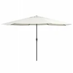 VidaXL Parasol ogrodowy na stalowym słupku, 400 cm, piaskowy biały
