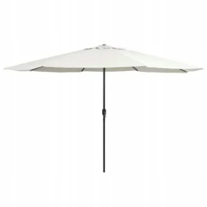 VidaXL Parasol ogrodowy na stalowym słupku, 400 cm, piaskowy biały