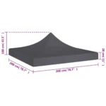 DACH DO NAMIOTU IMPREZOWEGO VidaXL 2 x 2m antracyt 5