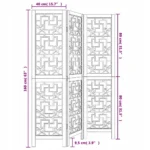 vidaXL Parawan pokojowy, 3-panelowy, lite drewno paulowni 40x160cm 8