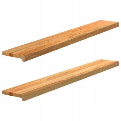 PARAPETY 2 SZT. JASNOBRĄZOWY 140X20X2CM LITE DREWNO DĘBOWE